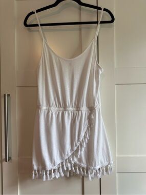 Victoria's Secret White Faux Wrap Swim Coverup with Tassles